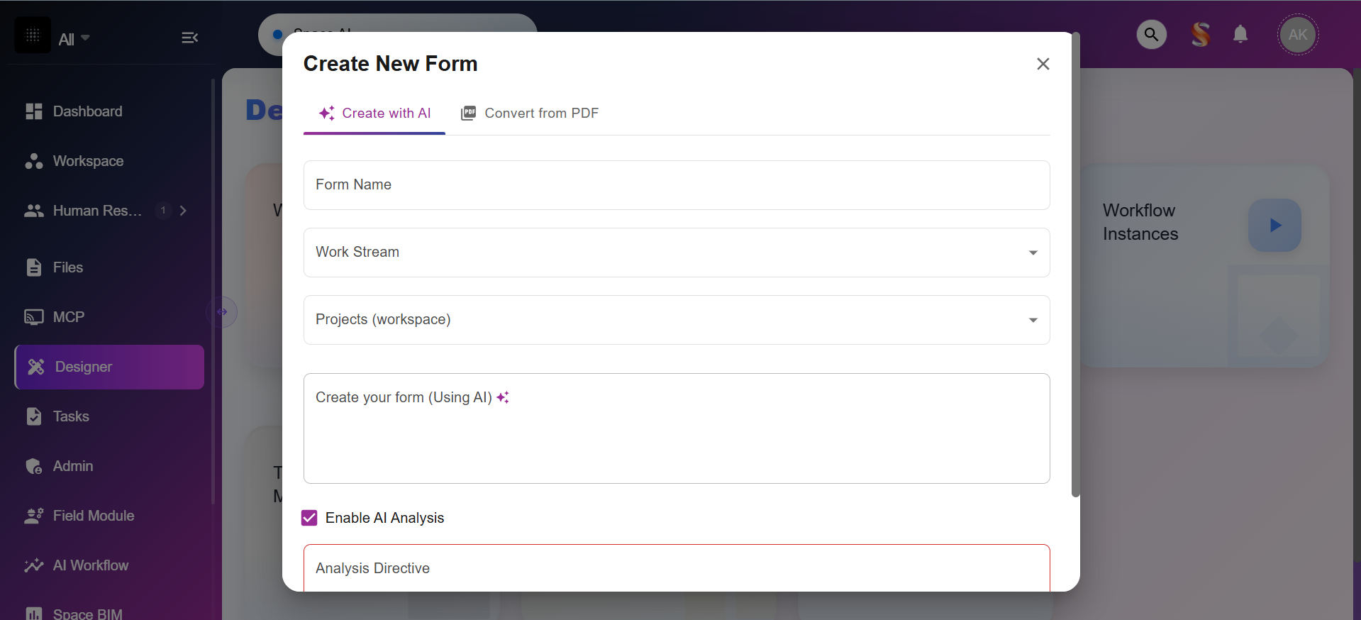 AI-Powered Business Process Automation interface